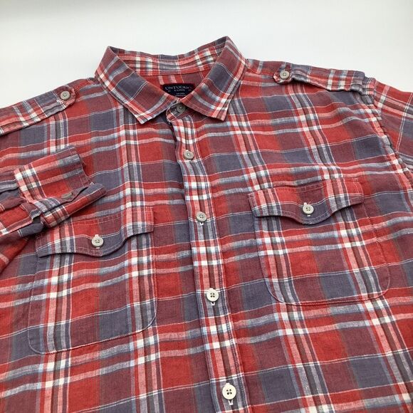 Untuckit Mens Long Sleeve‎ Button Up 100% Linen Shirt Size XL - Picture 1 of 5